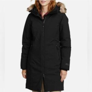 Eddie Bauer Black Down Parka Coat
